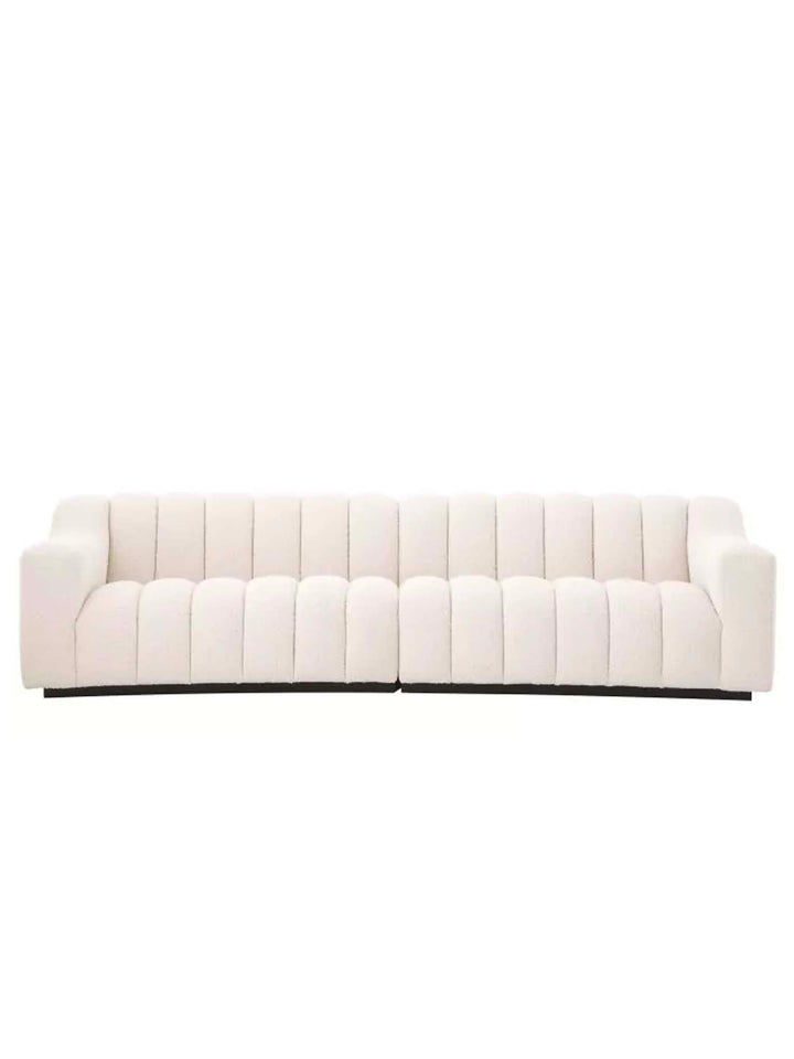 Bouclé Cream Fabric Sofa, Ivory Colour Designer Sofa