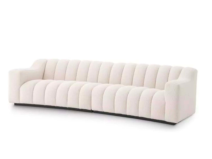 Bouclé Cream Fabric Sofa, Ivory Colour Designer Sofa