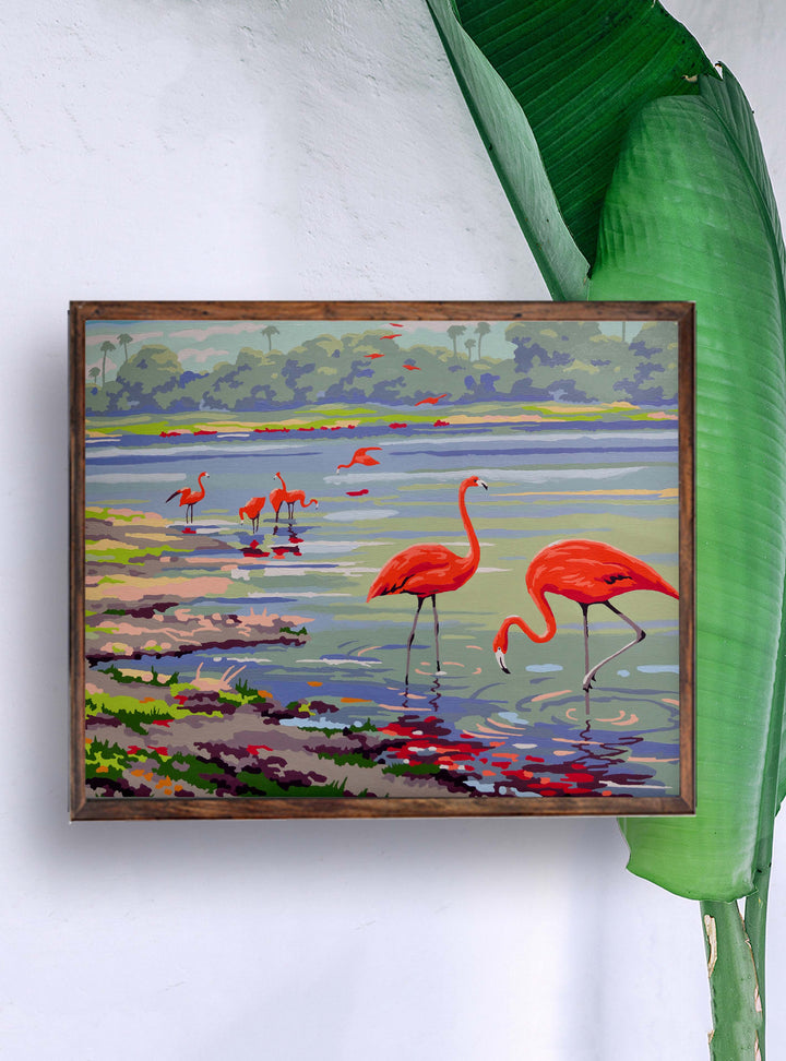 Flamingo Bay Vintage Art Reproduction