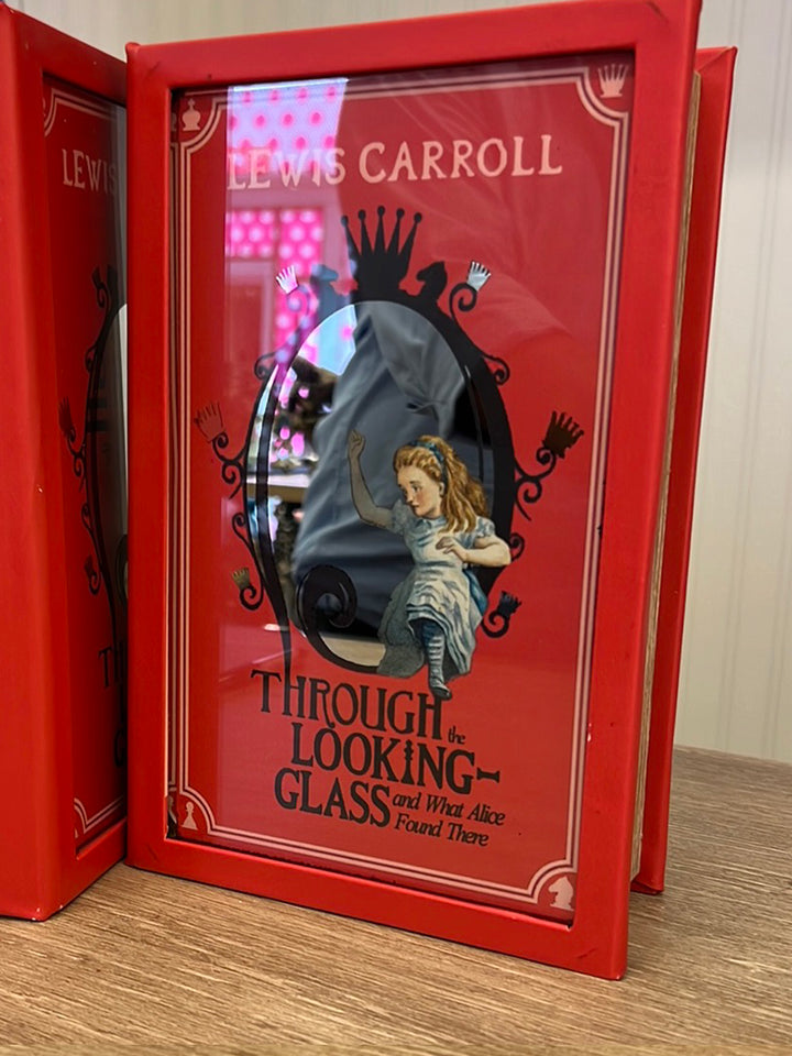 Alice In Wonderland book box, Through the Looking glasses box, Alice jewelry box 