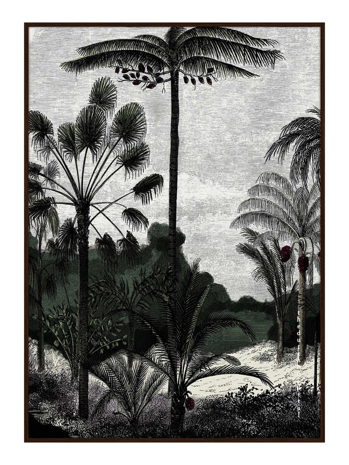 Tropical Garden,  Outdoor Garden Wall Art BLACK frame