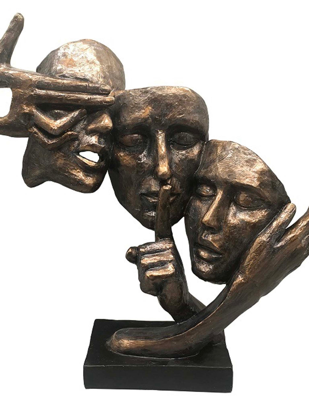 Three Wise Monkeys Inspired Three Female Faces Sculpture