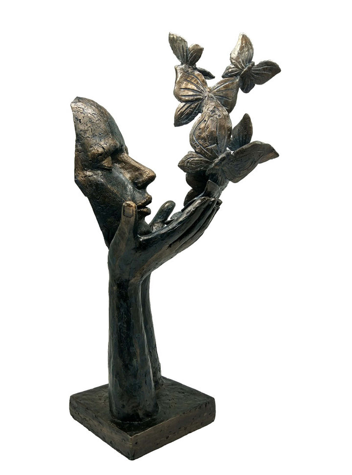 Lady Face Sculpture with Butterflies, 45cm