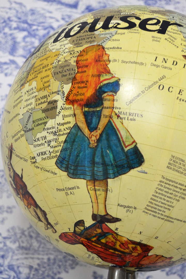 Alice In Wonderland Large Contemporary Globe – Alice's Adventures Travel World Globe