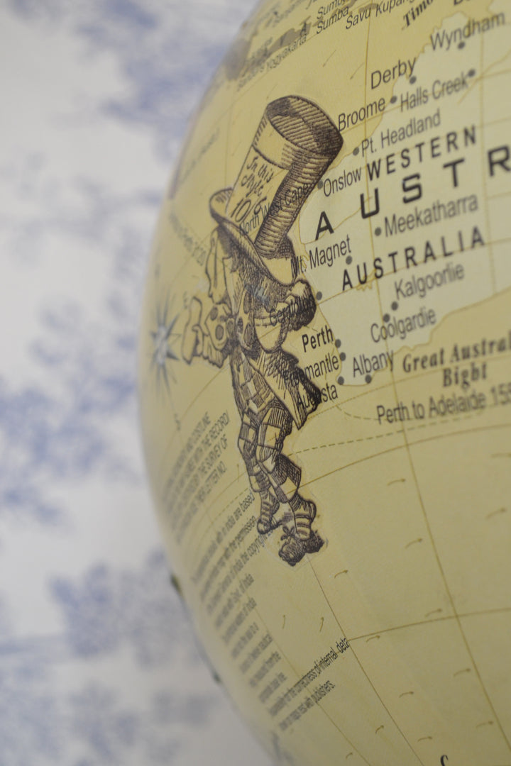 Alice In Wonderland Large Contemporary Globe – Alice's Adventures Travel World Globe