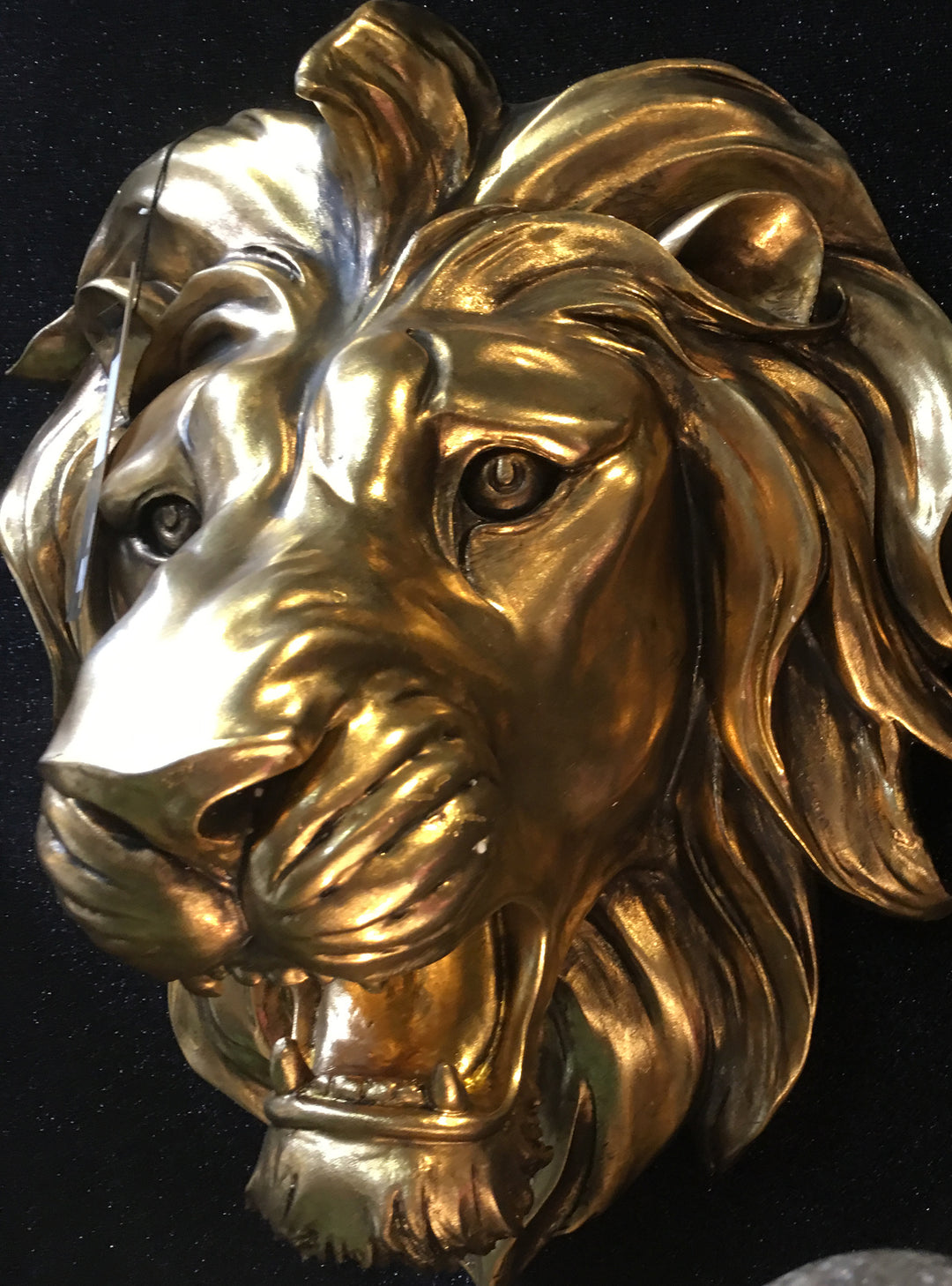 Large Lion Head, Gold Lion Wall Head, Lion Head Wall Mount, Large Gold Roaring Lion Wall Head