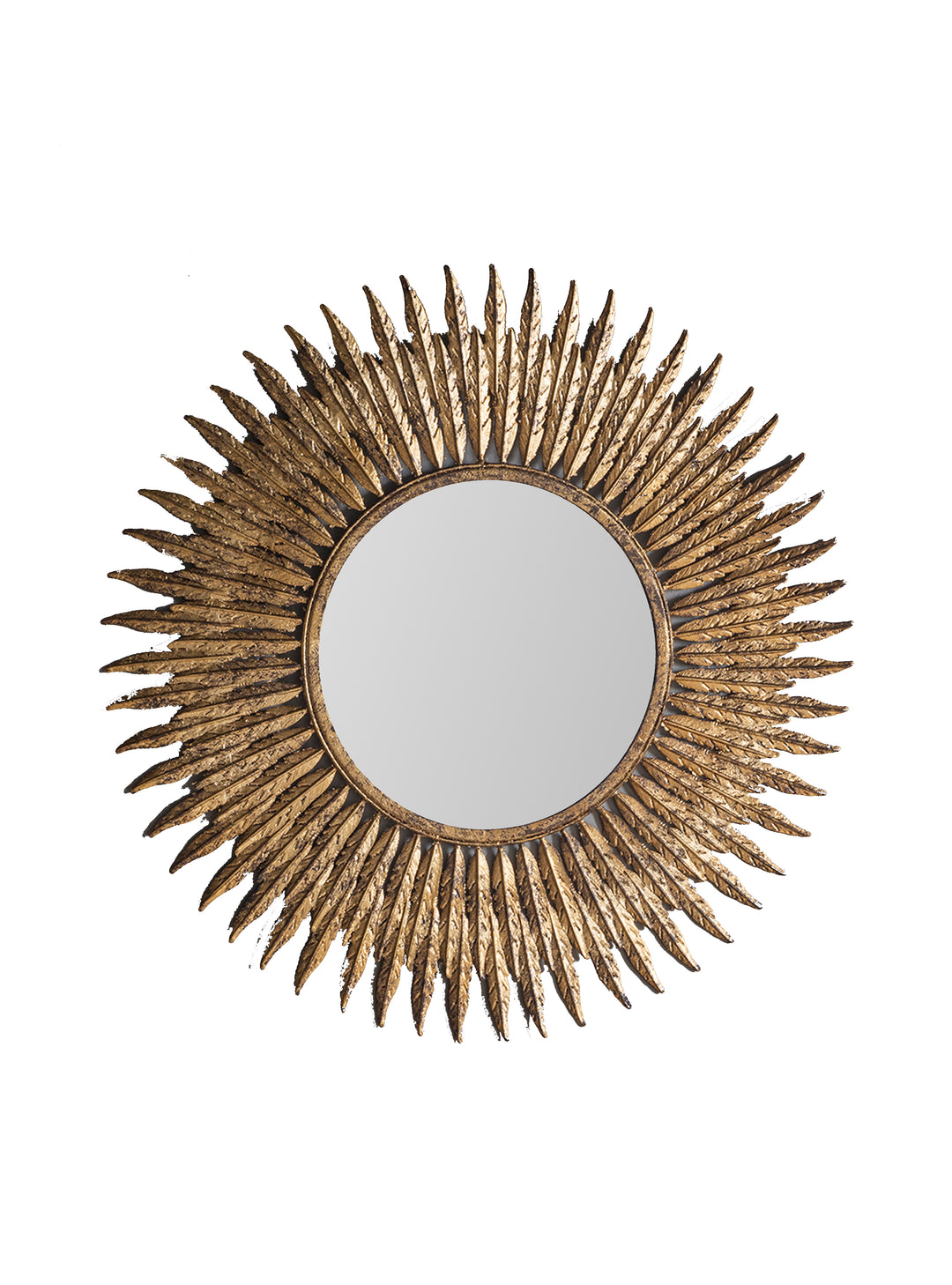 Feathers Mirror, Starburst Wall Mirror, Metallic Sunburst Mirror