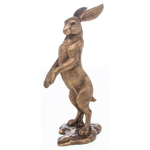 Tall Hare, Bronze Colour Plated Rabbit Sculpture, Hare,