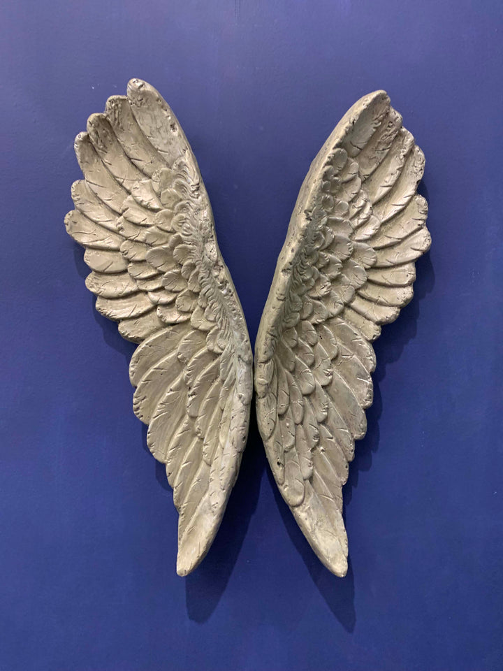 Antique silver angel wings (pair)
