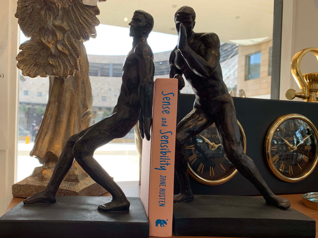 Men pushing Bookend, Push and Pull Men Bookends, 27cm