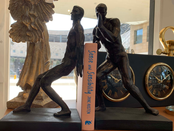 Men pushing Bookend, Push and Pull Men Bookends, 27cm