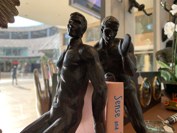 Men pushing Bookend, Push and Pull Men Bookends, 27cm