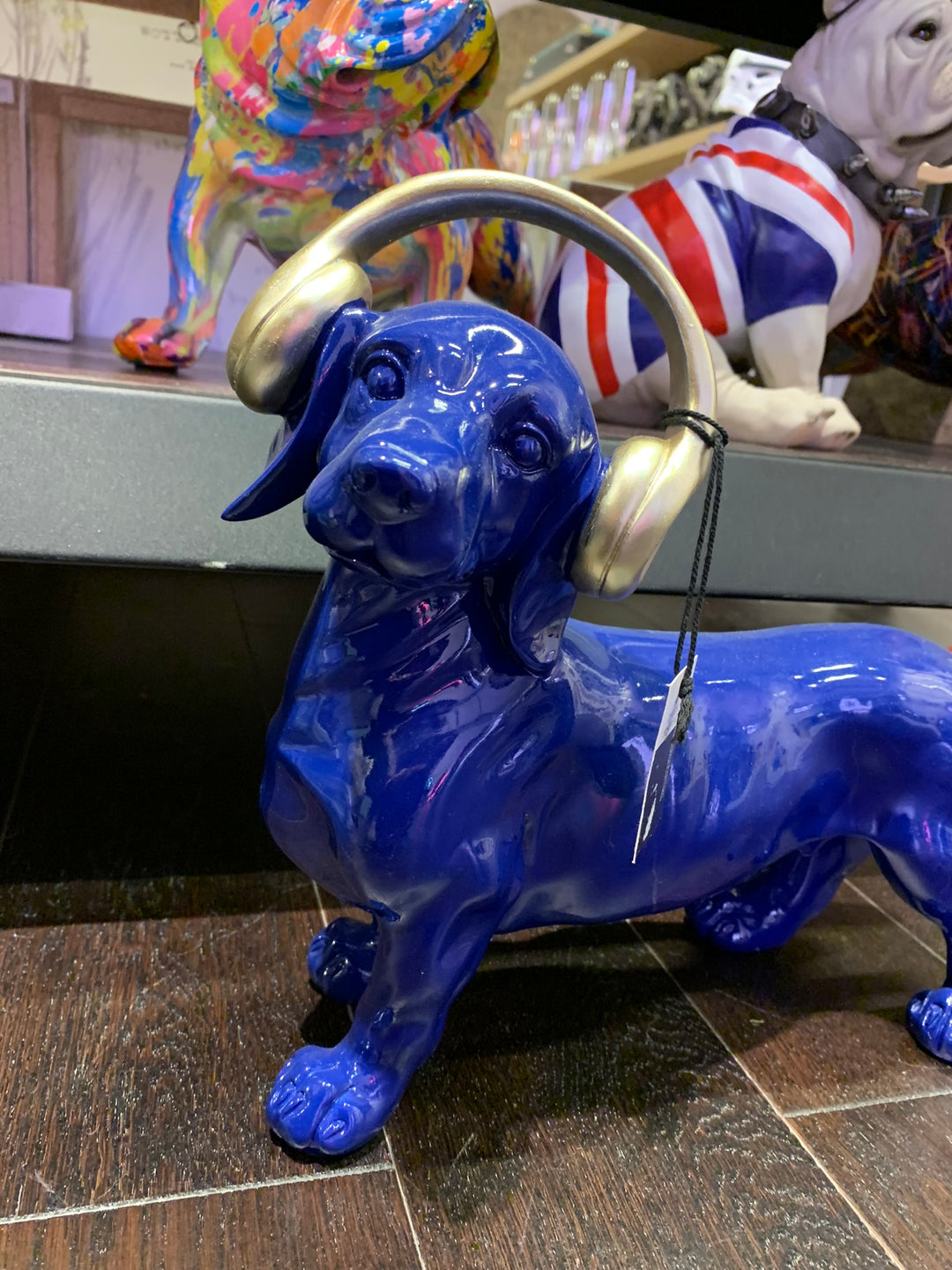 Sausage Dog, Dog Figuring, Music Dog, Eclectic Blue Sausage Dog