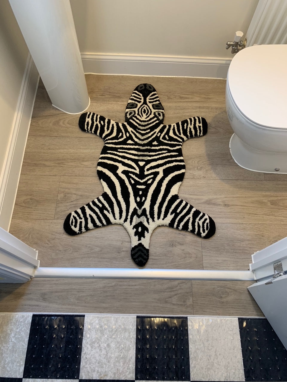 Hand Tufted Zebra Skin Rug, Woollen Animal Rug