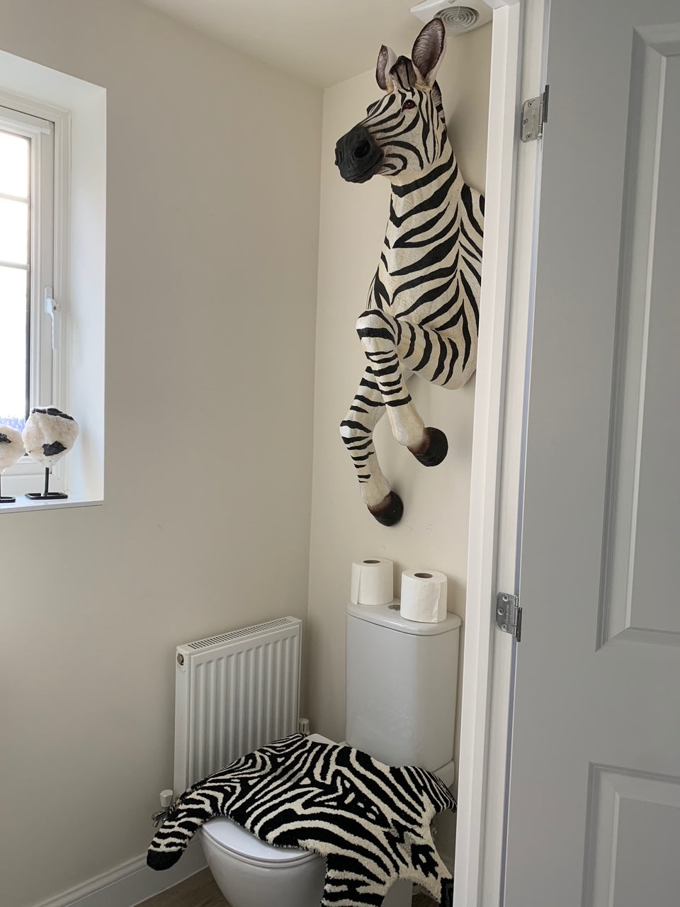 Hand Tufted Zebra Skin Rug, Woollen Animal Rug