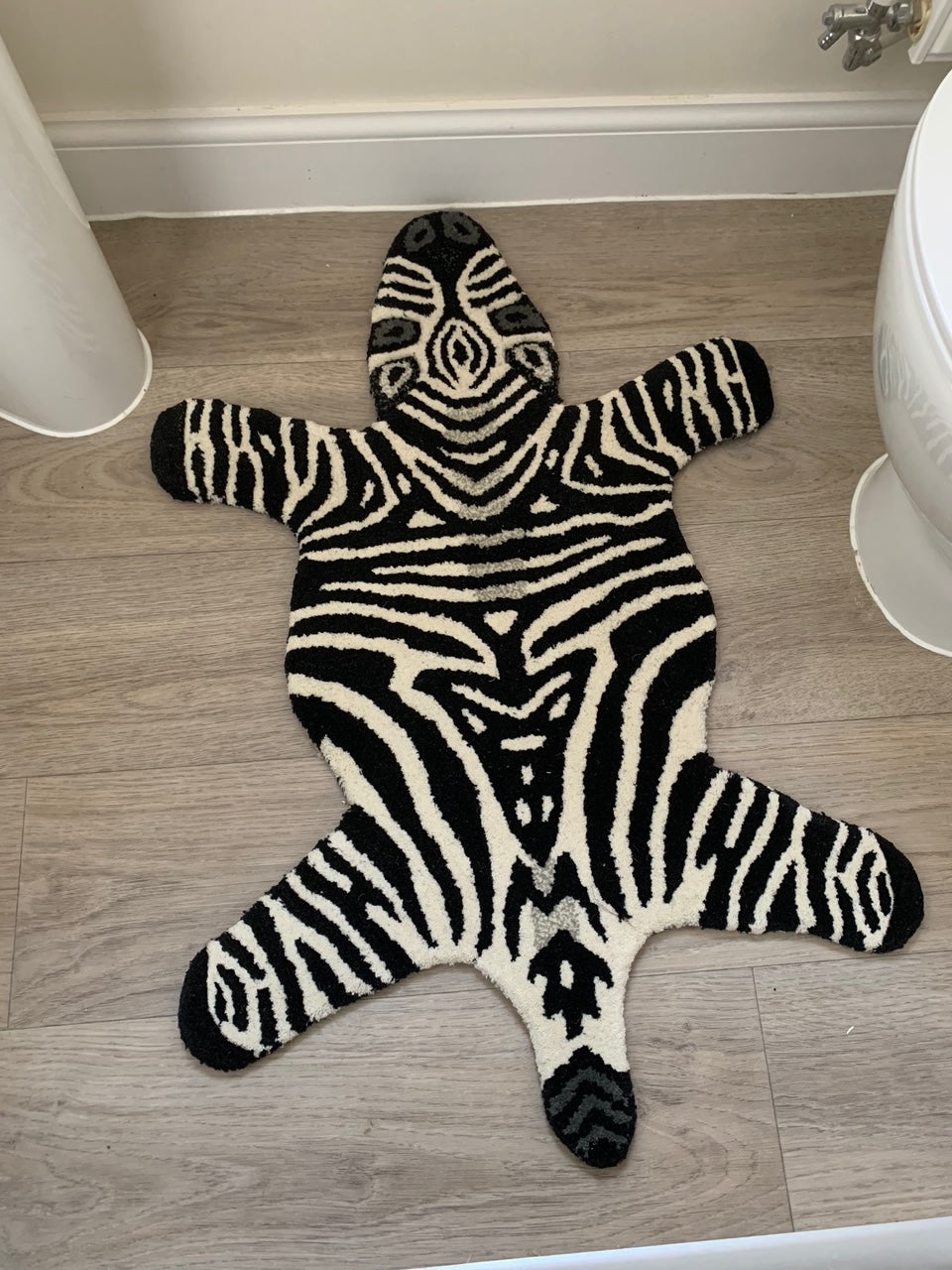 Hand Tufted Zebra Skin Rug, Woollen Animal Rug