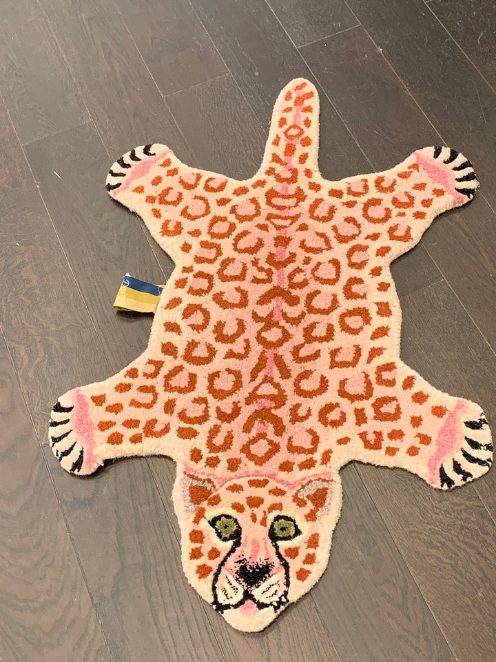 pink rug, leopard rug, pink leopard 