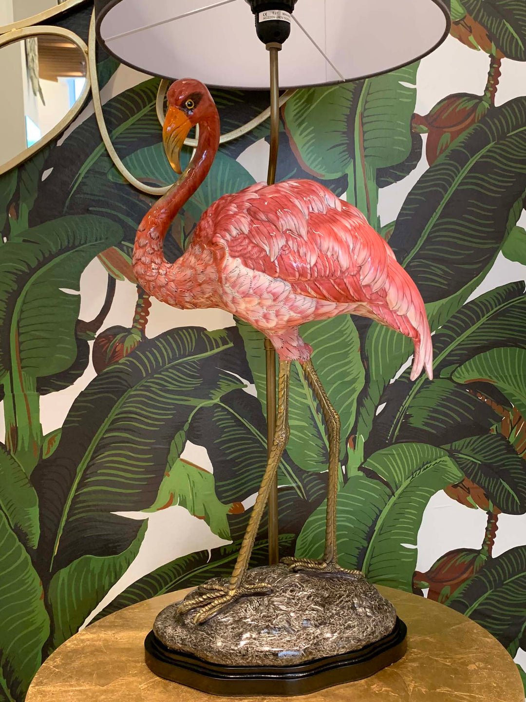 Large Pink Flamingo Porcelain Table Lamp 