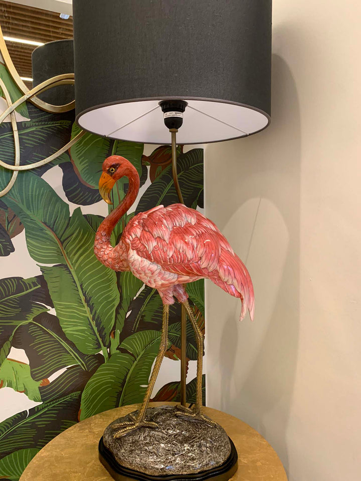 Large Pink Flamingo Porcelain Table Lamp 