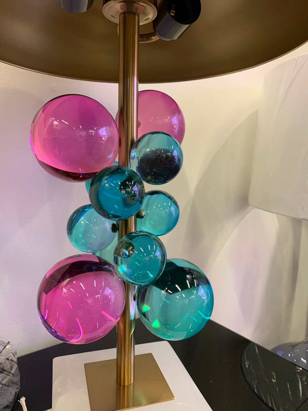 Art Nouveau Lamp, Multi Colour Crystal Lamp