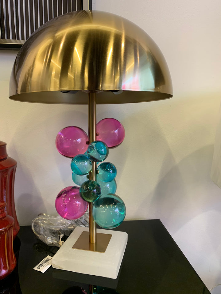 Table lamp, Art Nouveau Lamp, Multi Colour Crystal Lamp