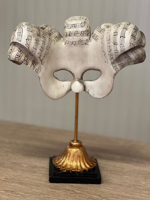 Decorative Mask, Venetians Mask,  28cm Gold/White