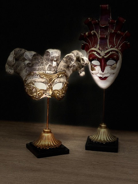 Decorative Mask, Venetians Mask,  28cm Gold/White
