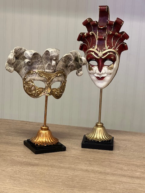 Decorative Mask, Venetians Mask,  28cm Gold/White