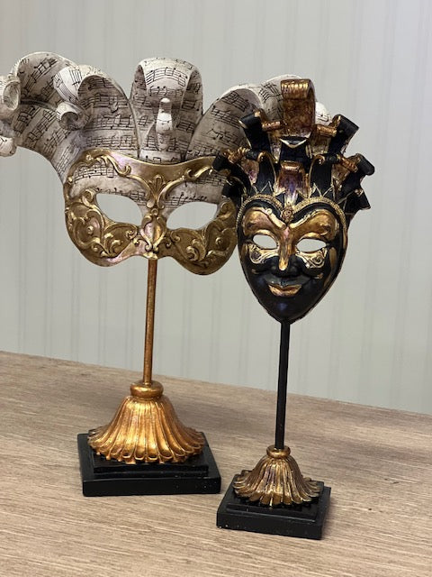 Decorative Mask, Venetians Mask,  28cm Gold/White