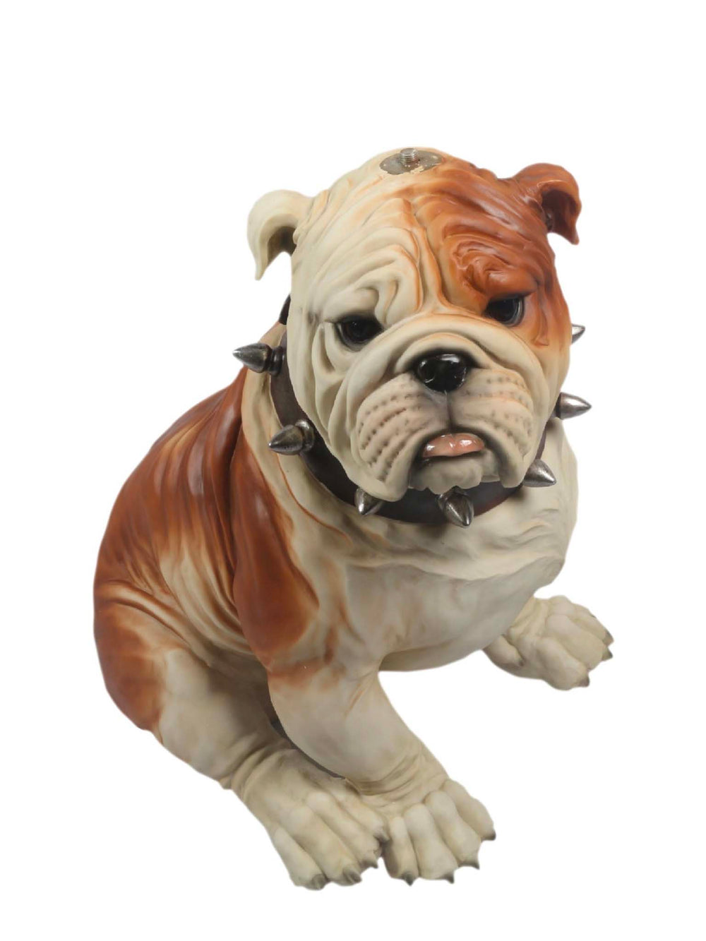 British bulldog glass top side table 