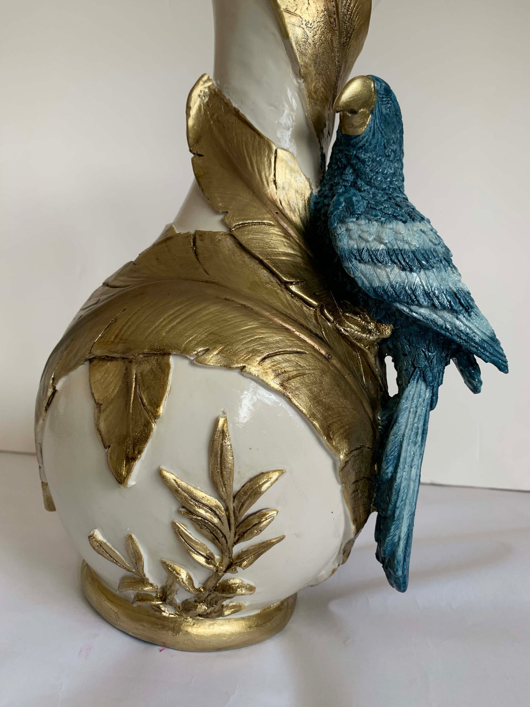 Blue Parrot Vase, Decorative Bird Vase 35cm