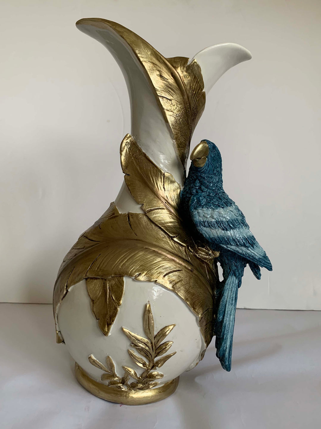 Blue Parrot Vase, Decorative Bird Vase 35cm