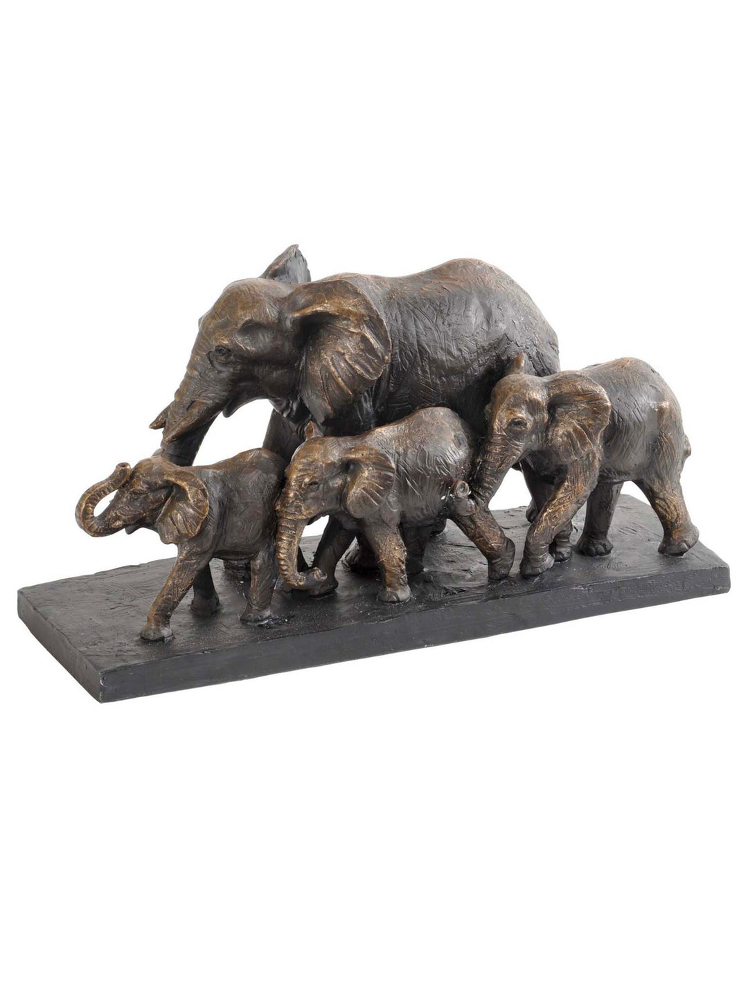 gold elephants, family of elephants, antique bronze elephant family, Libra elephants 