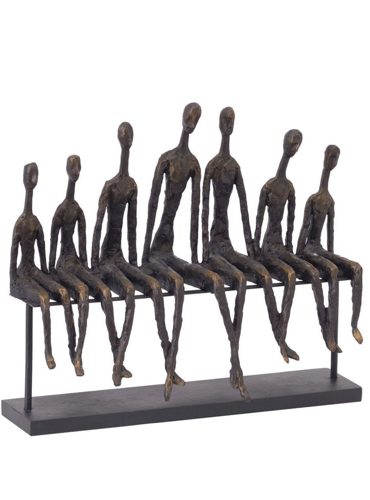 Large Extended Family Sculpture, Friendship Bench, 40cm