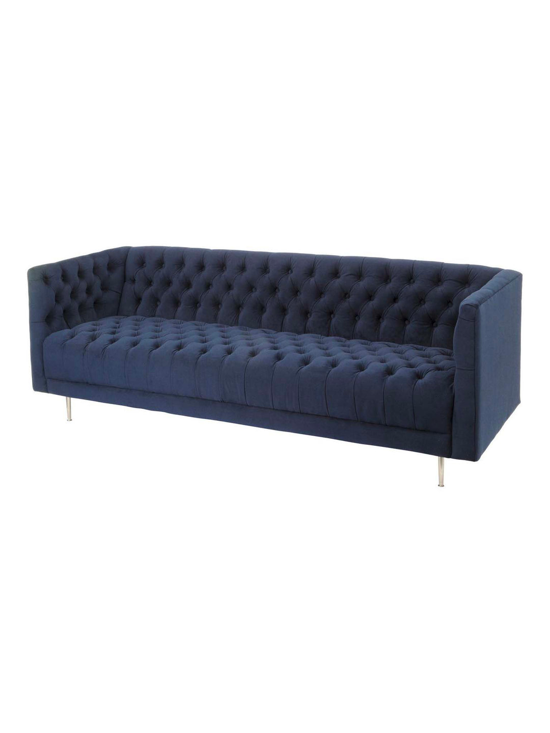 Blue Velvet Three Seater Sofa