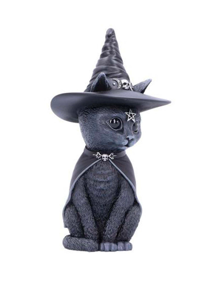 witch cat, black cat in a hat, Small bewitching cat figurine, Black cat in a hat, Witches Hat Cat, Small Black Cat Figuring, Scary Gothic Cat