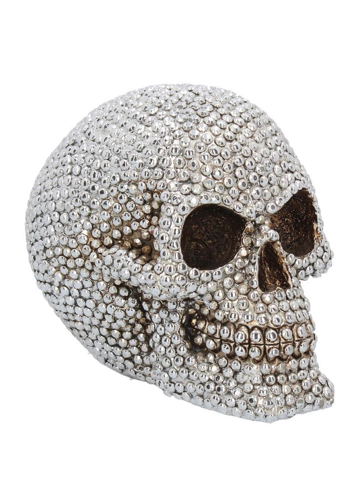 Priceless Grin Silver Skull, Silver jewels and stone covered skull