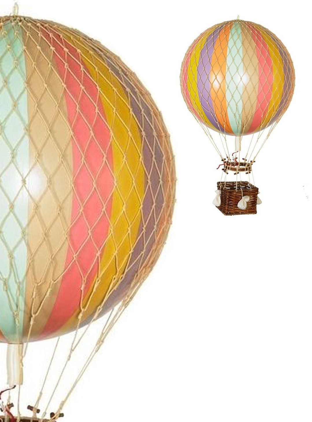 Pastel rainbow Hot Air Balloon,  Vintage Hot Air Balloon Decoration, Authentic Model Hot air balloon