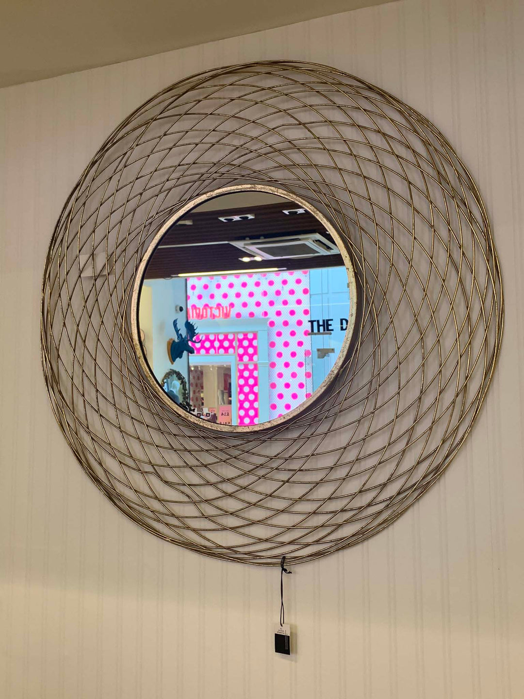 Gold Metal Wire Mirror, Swirl Mirror, Large Frame Mirror