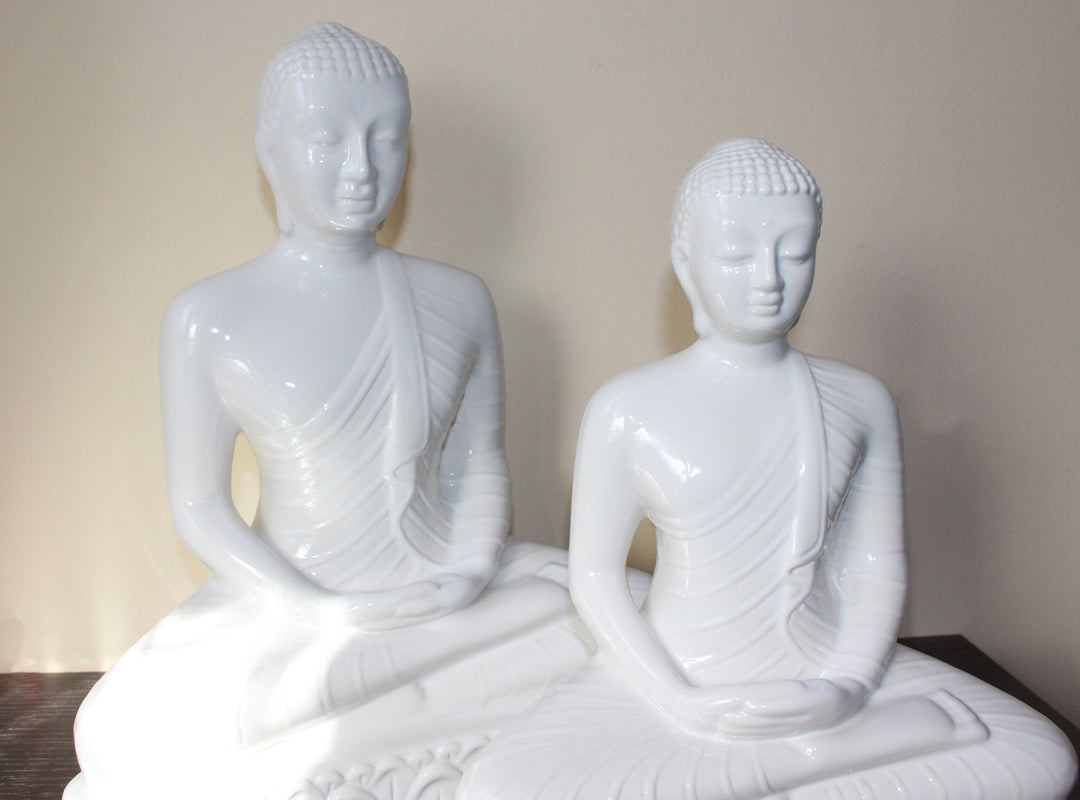 Buddha Statues –  Seated Buddha Statue –  White Buddha –  Ceramic Statue