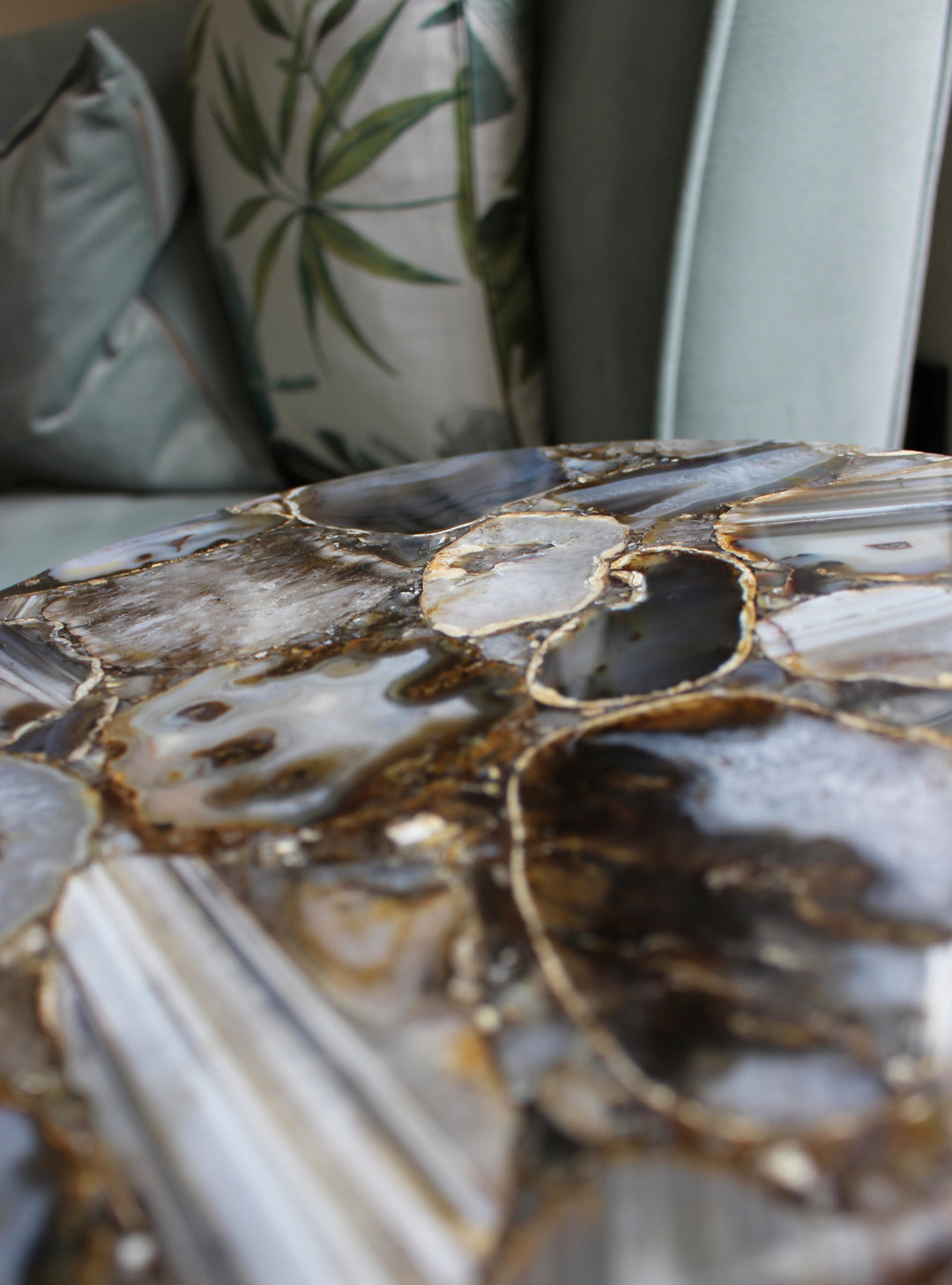 Small Round Agate Side Table 75cm