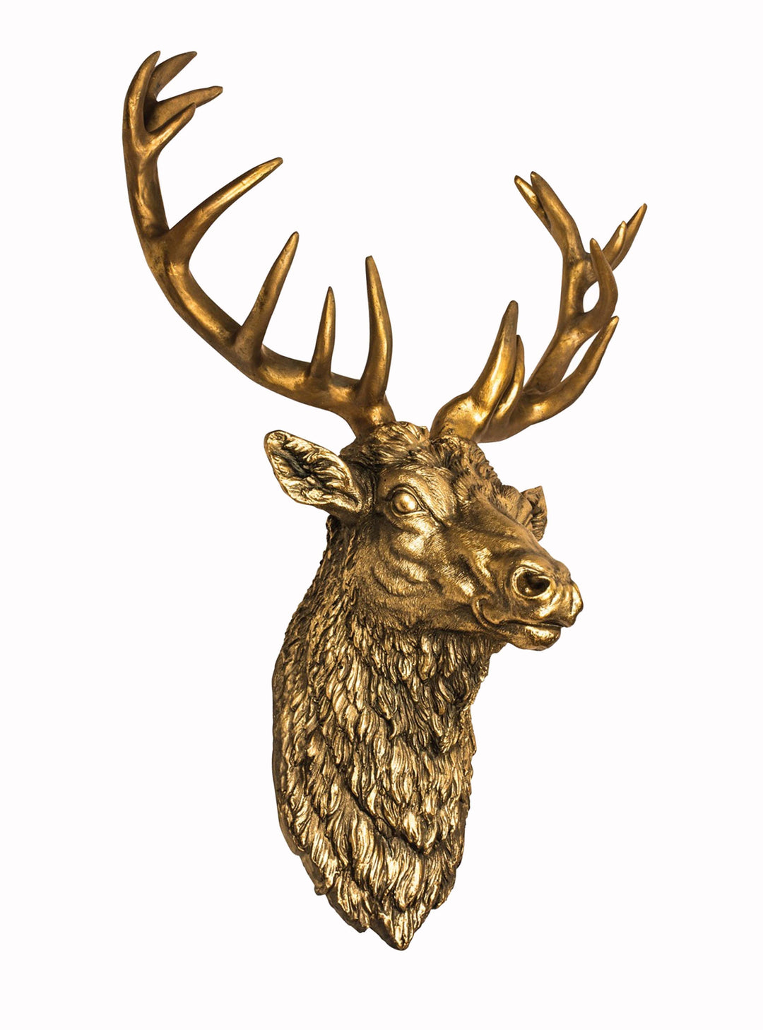 Large Antique Gold Stag head, Deer Head, 85cm