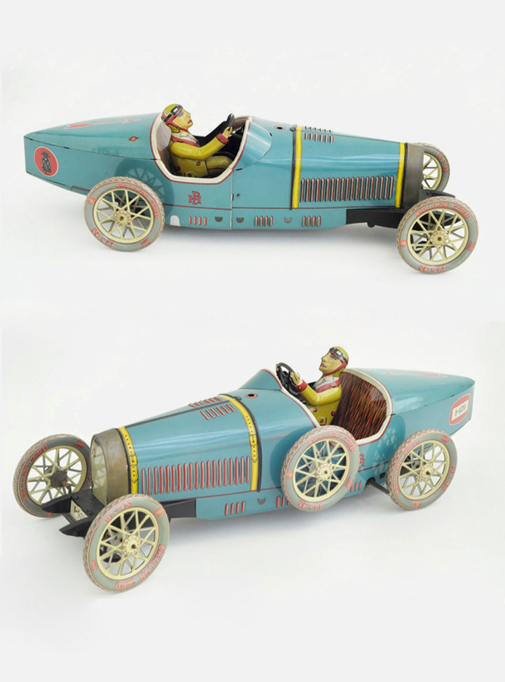 Car Bugatti – Original Paya Classic Car Model Limited Edition – Grand Prix Blue Race Car 50cm