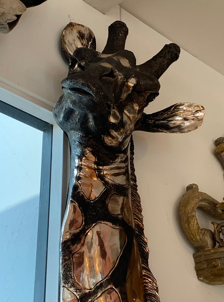 Wall Decor : Giraffe Head Wall Mount – Hand Painted Safari Animal Wall Decor