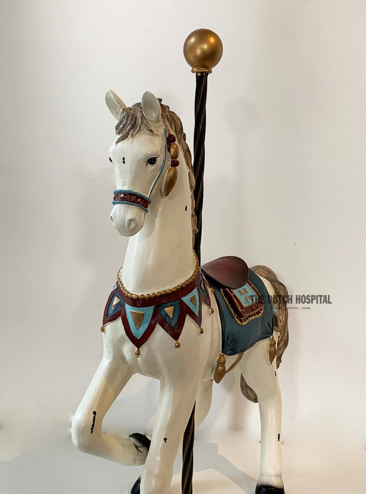 white horse, vintage white circus horse, Vintage Circus Horse Décor, Circus Horse, Rocking Horse on Carousels, Victorian rocking horse
