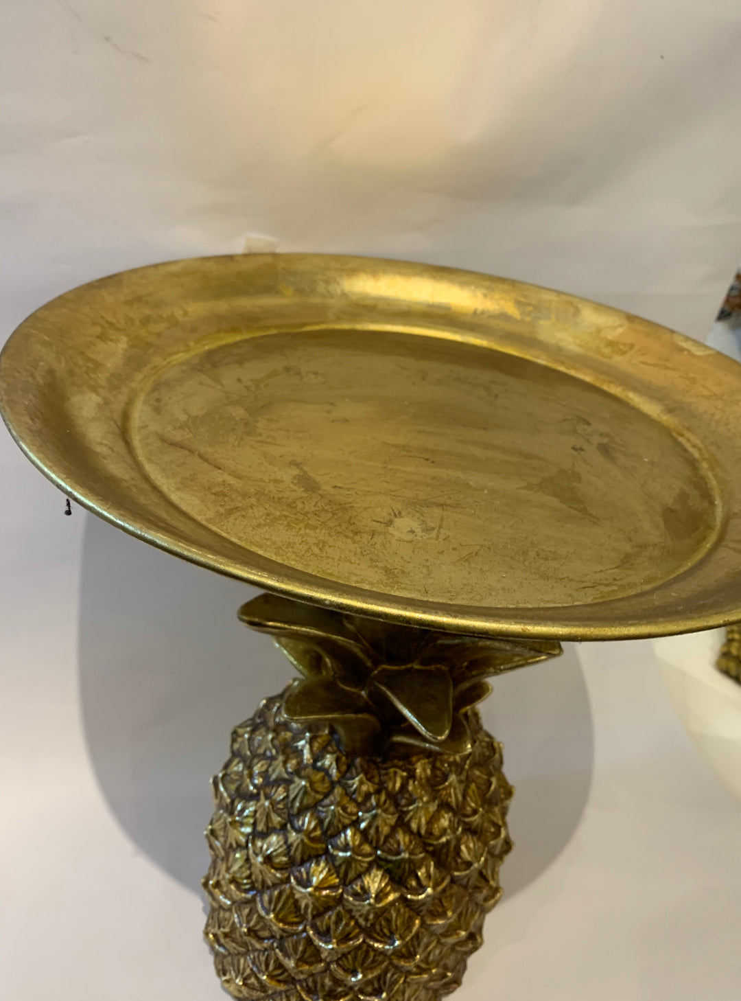 Gold Pineapple Tray Stand, Decorative Gold Pineapple Storage Dish