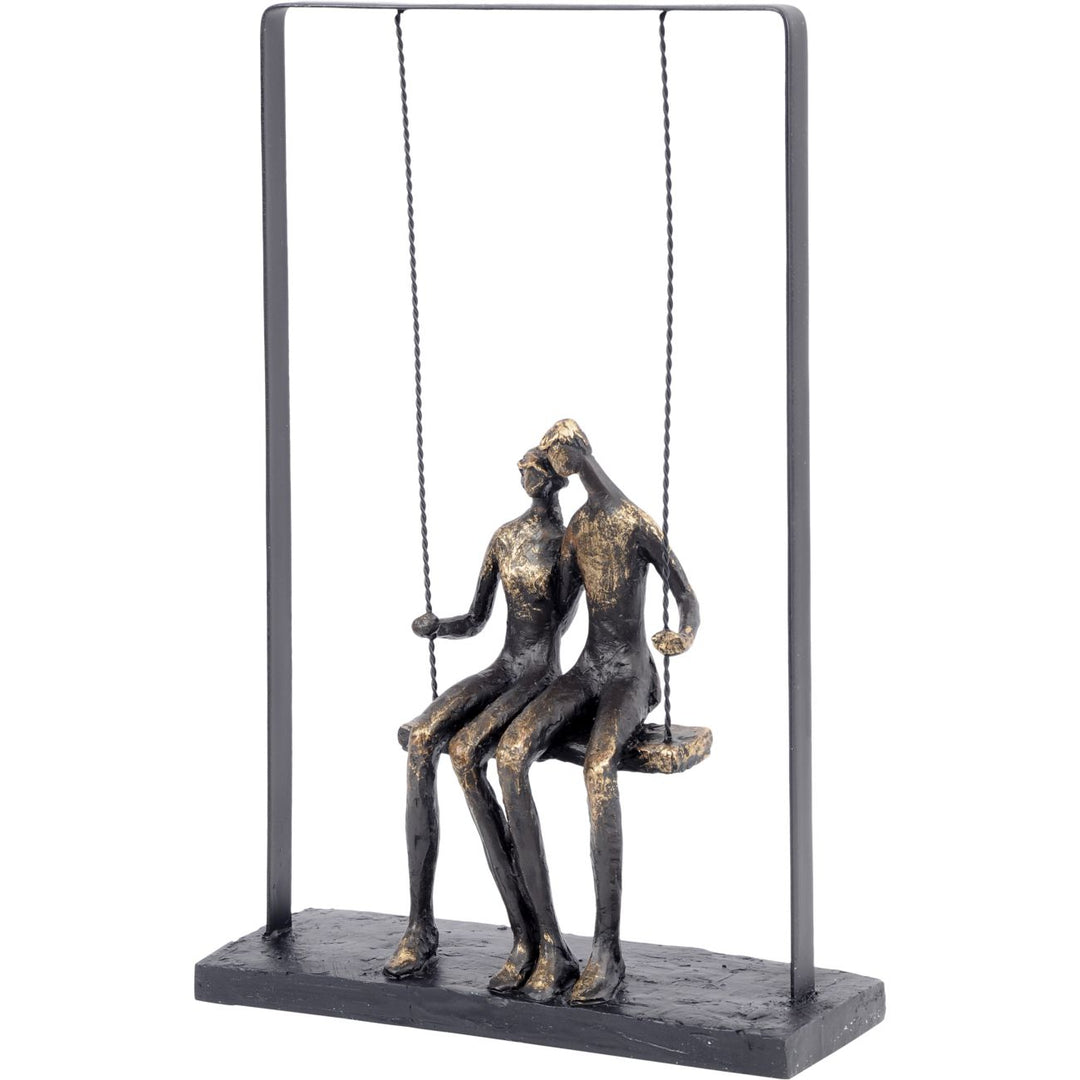 Sculptures –  Couple Sitting on Swing Bronze Effect
