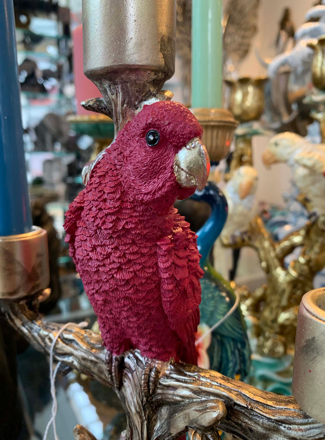 Pink Parrot Candle Holder