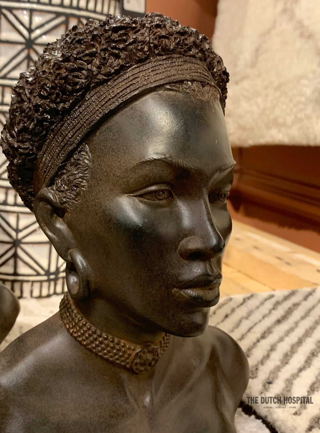 Black woman female bust, human sculptures 