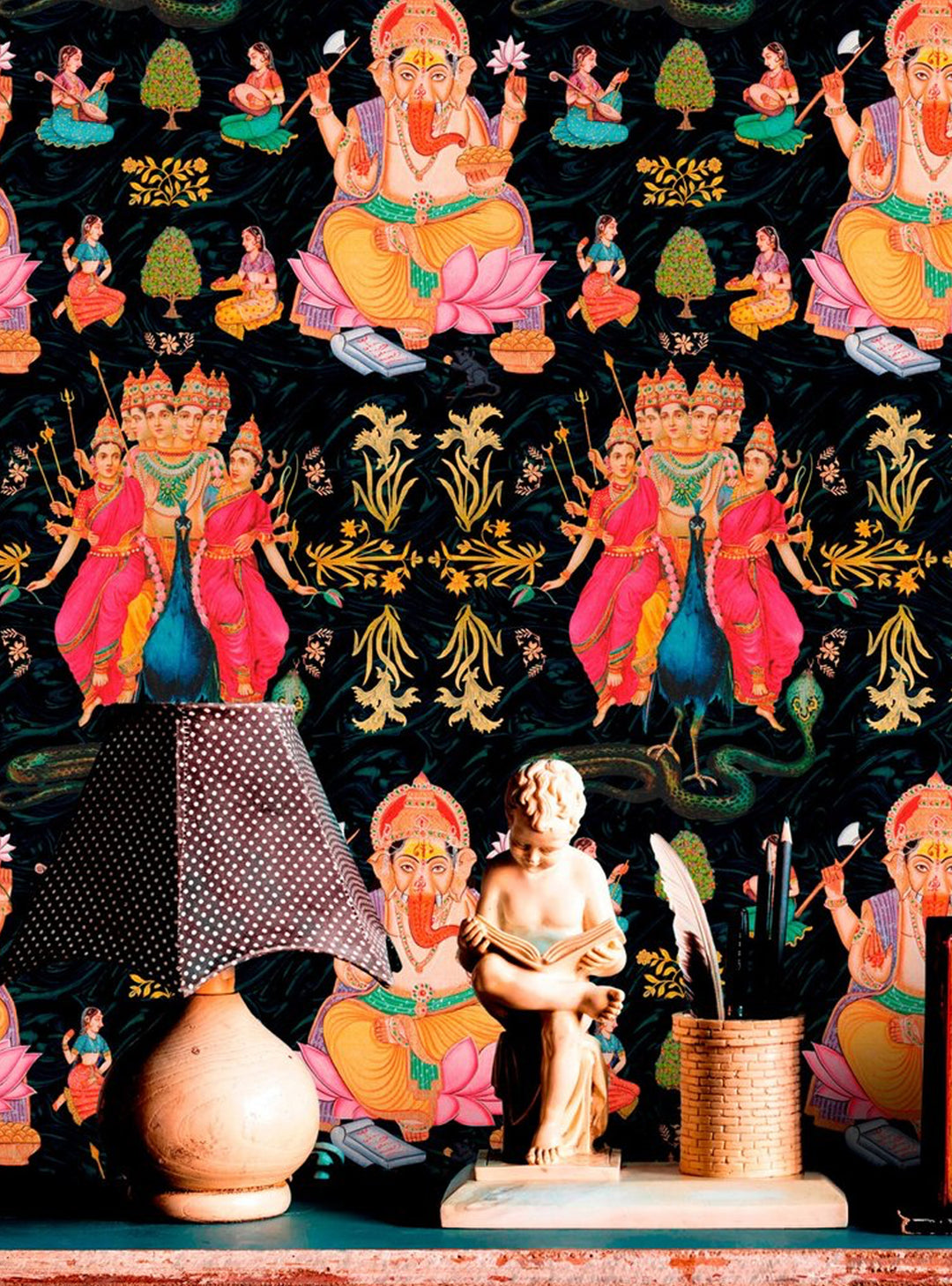 Hindustan Wallpaper, Indian God Goddess Eclectic Wallpaper by Mind The Gap